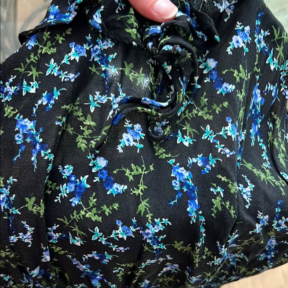 2/$15 Mossimo Supply Co Black with Floral Pattern Sleeveless Sundress - Picture 6 of 6